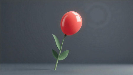 Red balloon flower concept on a smooth background