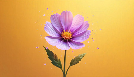 Floral beauty featuring a cosmos flower with delicate details