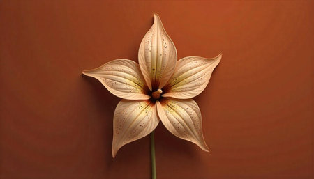Elegant star-shaped flower on warm brown background, studio shot