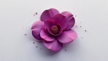 Elegant purple flower on a soft, clean white background