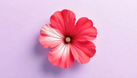 Elegant hibiscus flower with vibrant color on pastel background