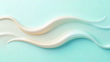 Elegant swirls of cream on a calming teal background