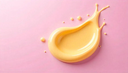 Cosmetic cream swatch on pastel pink background, beauty product