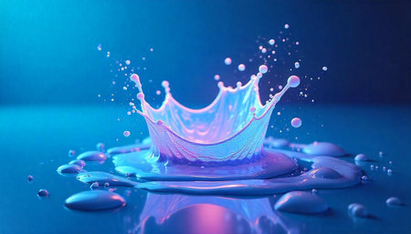 Abstract blue water splash art for product promotion