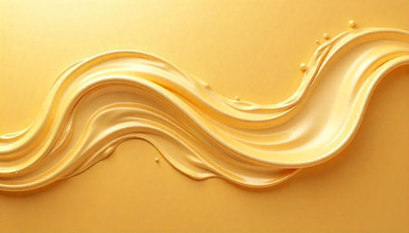 Abstract creamy yellow wave flowing horizontally across solid background