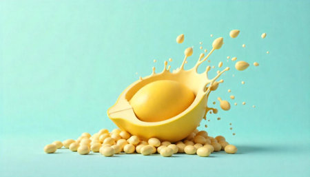 Abstract still life with yellow lemon and splashing elementsの写真素材