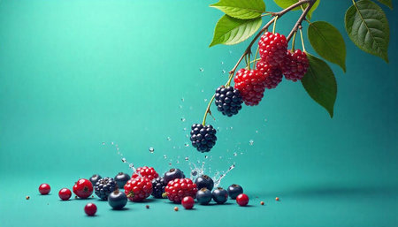 Fresh berries with vibrant colors on a light backdrop