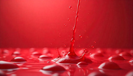 Monochromatic fluid surface with drops and splash effect