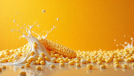Corn Kernels and Splash: A Sweet and Creamy Symphony