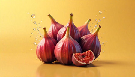 Fresh Figs in Abstract Still Life with Water