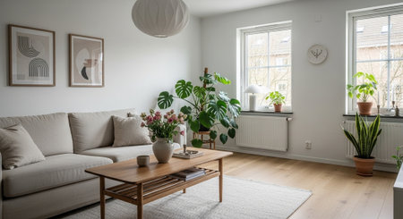Bright and Airy Living Room with Scandinavian Interior Design