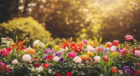 Floral display with warm bokeh for cheerful stock imageの写真素材
