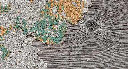 Rustic weathered wall texture with aged wood and paint