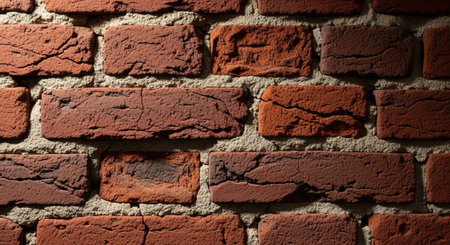 Close-up of a textured brick wall with rustic appearance