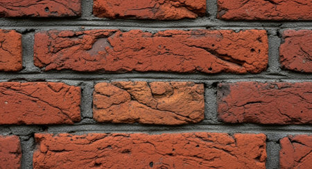 Red brick wall texture with gray mortar background