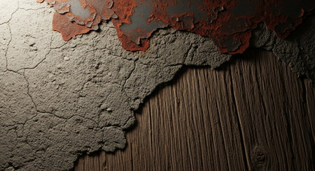 Grunge texture background with wood concrete and rusty metal