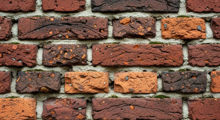 Detailed brick wall close-up with textured surface details