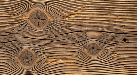 Close-up of weathered wooden plank with knots and grain