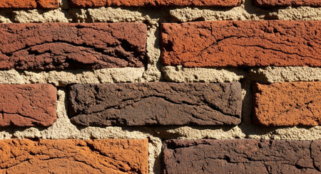 Textured brick wall background in warm brown and beige tones