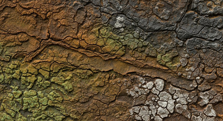 Cracked Earth Texture with Color Gradients and Deep Crevices