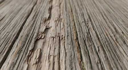 Weathered wooden planks with a shallow depth of field