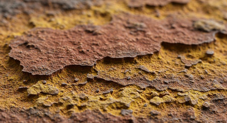 Close-up of textured and layered corroded metal surface