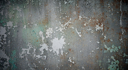 Grungy metal surface with peeling paint and rust texture