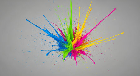 Explosion of vibrant colors on a neutral background