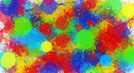 Colorful Splatter Paint Background with Vibrant Colors and Texture