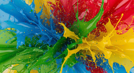 Abstract colorful paint splash exploding with vibrant energy