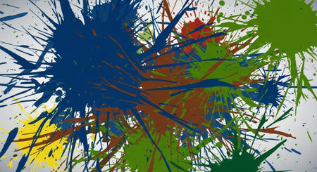 Colorful abstract paint splash background on a bright canvas