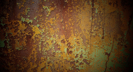 Detailed Texture of Rusty Metal with Peeling Paint Effects