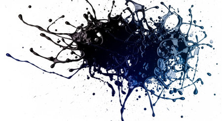 Ink splash abstract on white background: liquid art concept