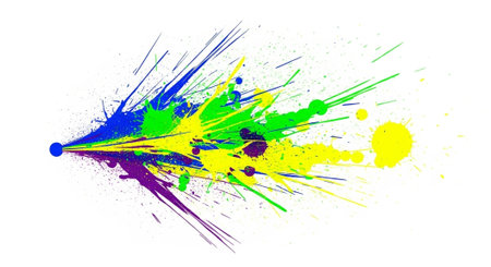 Colorful paint splash explosion on white background art concept