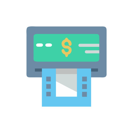 Simplified flat icon of an automated teller machineのイラスト素材