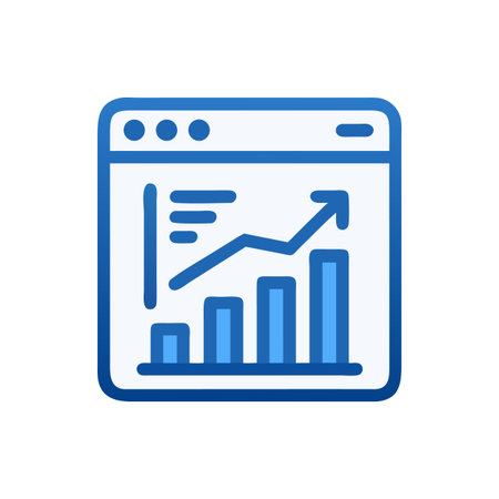 Rising bar graph displayed on a computer screen iconのイラスト素材