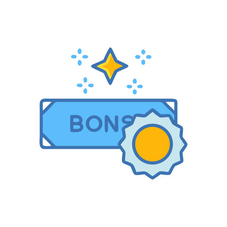 Stylized bonus badge icon for reward and incentive programsのイラスト素材