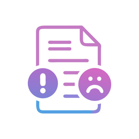 Error report notification document problem with sad face flat designのイラスト素材