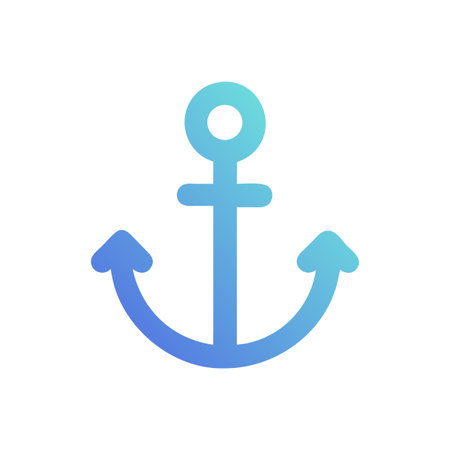 Blue gradient anchor icon on White Background graphic design