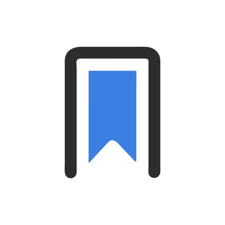 Blue bookmark icon with gray frame on White Backgroundのイラスト素材