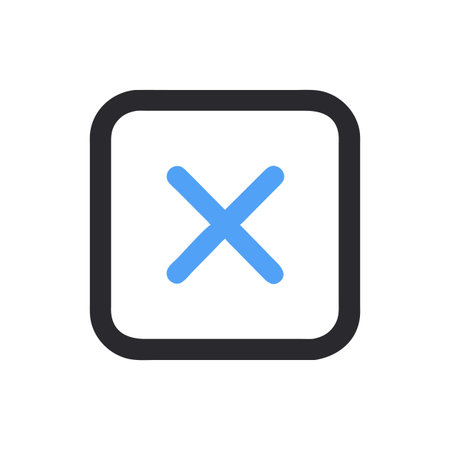 Blue cross icon within a rounded dark square frameのイラスト素材