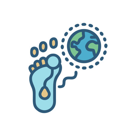 Human Footprint Impacting the Planet Earth Vector Illustration Designのイラスト素材