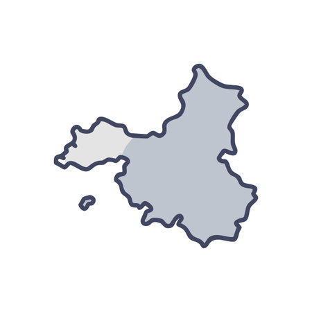 Minimalist map illustration on White Background with outlined detailのイラスト素材