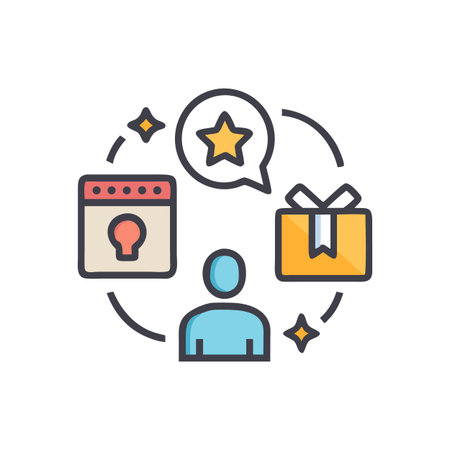 Customer experience flat illustration with a personalized shopping ideaのイラスト素材