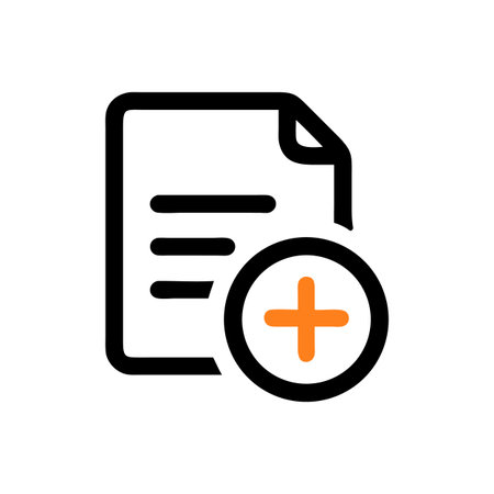 Orange plus sign on White Background simple visual illustrationのイラスト素材