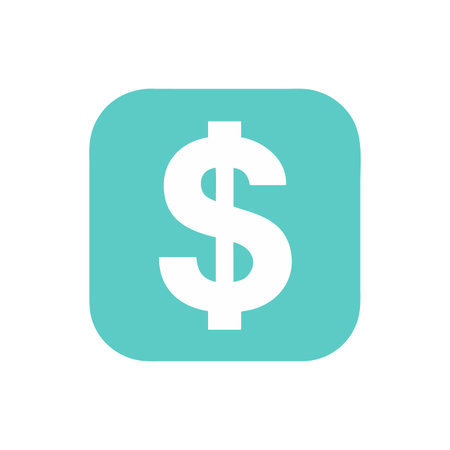 Simple dollar icon on square, financial vector designのイラスト素材