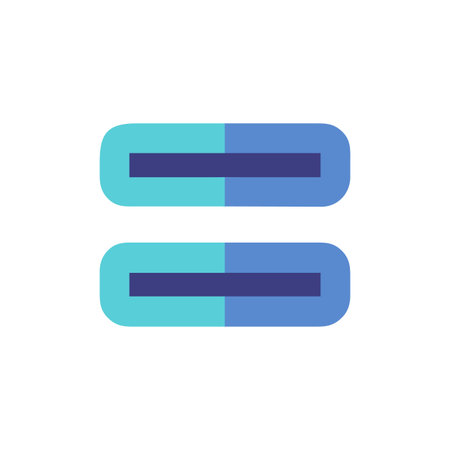 Clean blue equals sign illustration on a White Backgroundのイラスト素材