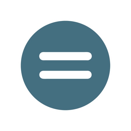 Dark aqua circle with black equals sign inside graphicのイラスト素材