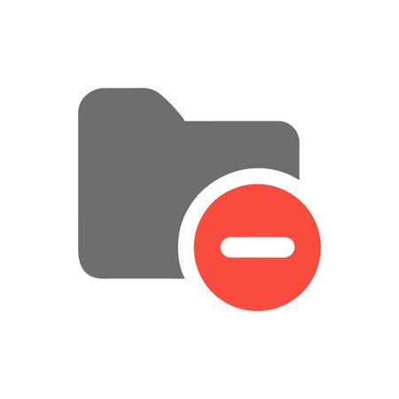 Gray folder with red minus sign, concept of deletingのイラスト素材