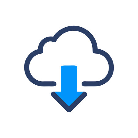 Download from Cloud Icon on White Background Illustrationのイラスト素材